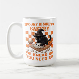 Taza De Café Galletas de Halloween Gato Negro Bruja Fantasma Ho