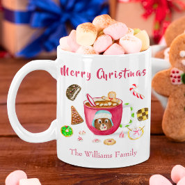Taza De Café Galletas de jengibre con chocolate en acuarela par