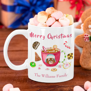 Taza De Café Galletas de jengibre con chocolate en acuarela par