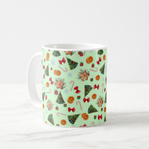 Taza De Café Galletas De Navidad Elegantes Dulces Lindas Caña D