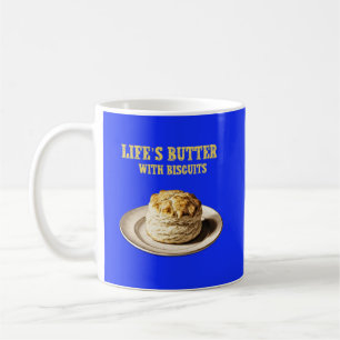 Taza De Café Galletita esponjosa en un plato, la mantequilla de