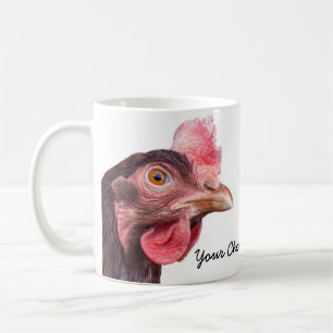 Taza De Café Gallina emplumada rojo de la capa del huevo del