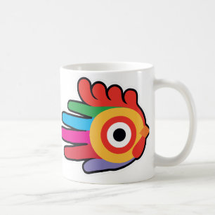 Taza De Café Gallo del arco iris con el peine rojo