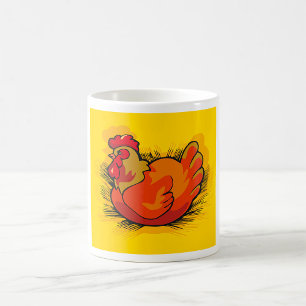 Taza De Café Gallo en Nido Granja Brillante Gallina