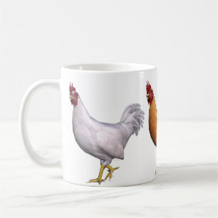 Taza De Café Gallo naranja blanco y negro