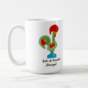 Taza De Café Gallo portugués de suerte en color verde