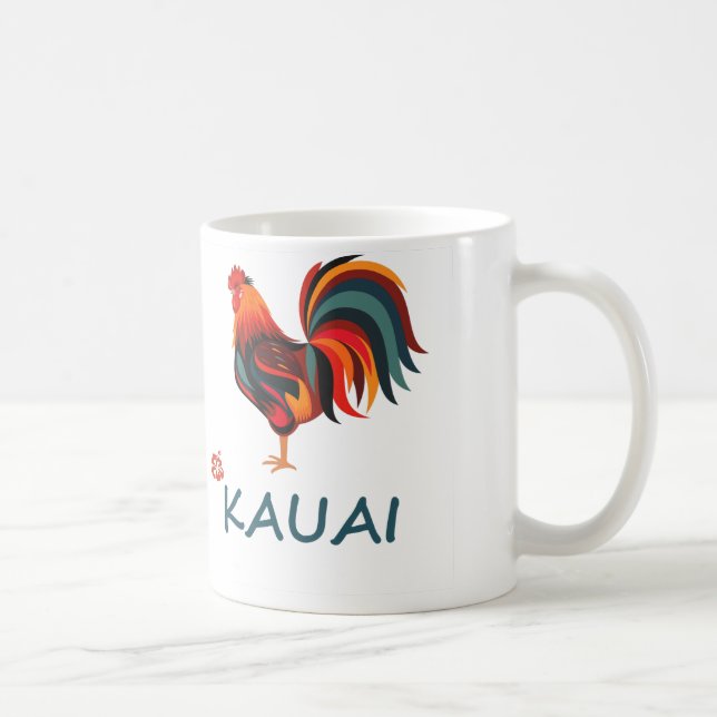 Taza De Café Gallo salvaje hawaiano de Kauai (Derecha)