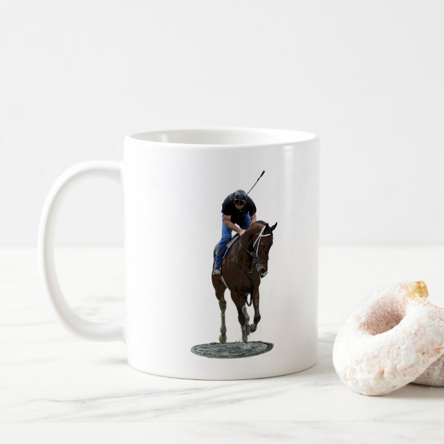 Taza De Café Gallopaje De Caballo Y Café De Jinete (Con donut)