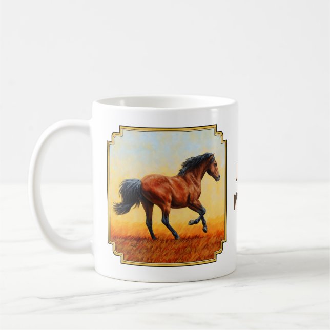 Taza De Café Gallopaje de Caballos de la Bahía (Izquierda)