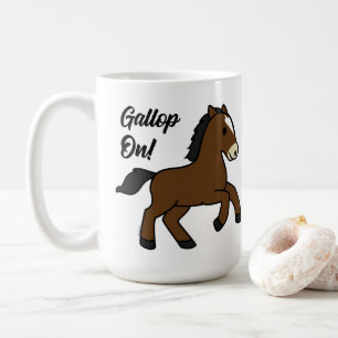 Taza De Café ¡Galopa! Diseño adorable de caballo Kawaii