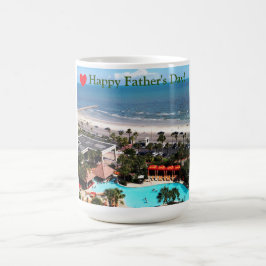 Taza De Café Galveston Beach "Feliz Día del Padre"