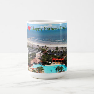 Taza De Café Galveston Beach "Feliz Día del Padre"