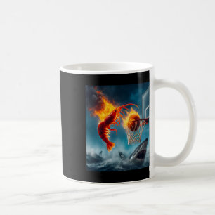 Taza De Café Gamba hundiendo tiburón divertido meme de pesca 