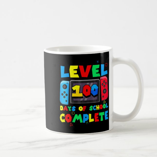 Taza De Café Game Controller Level 100 Days Of School Complete  (Derecha)