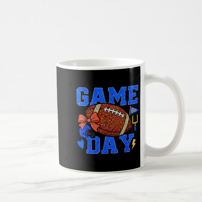 Taza De Café Game Day Football Season Football Mama Blue Gold B (Derecha)