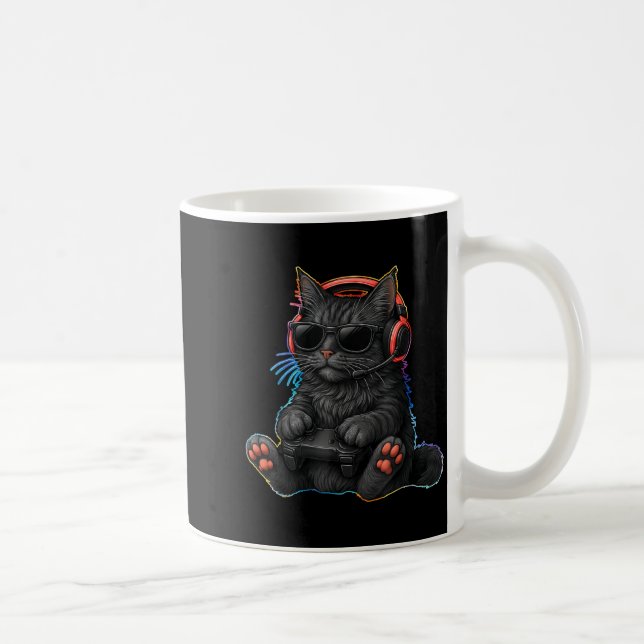 Taza De Café Gamer Cat Video Games Boys Teen Men Girls Funny Ga (Derecha)