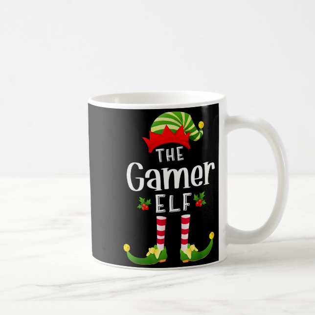 Taza De Café Gamer Christmas Elf Matching Pajama X-mas Party  (Derecha)