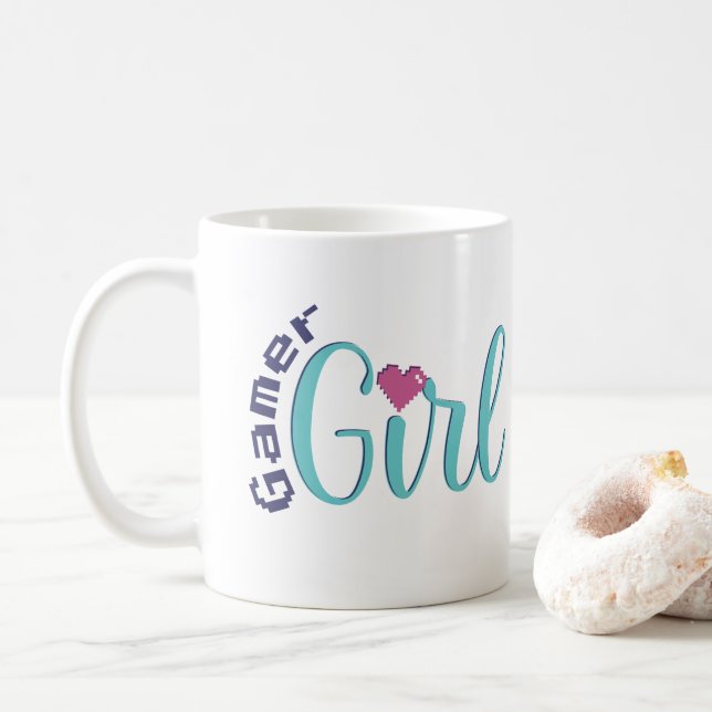 Taza De Café Gamer Girl Coffee Mug - Cute Gaming Gift (Con donut)