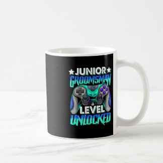Taza De Café Gamer Junior Groomsman Level Unlocked Video Gaming