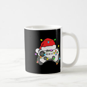 Taza De Café Gamer Navidad Gaming Gorro de Santa Videojuego Con