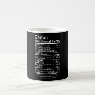 Taza De Café Gamer Nutritional Facts Funny Gaming Console Gift