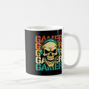 Taza De Café Gamer - Retro Skull Gaming Lover Videojuego de con