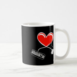 Taza De Café Gamer Teclado Y Ratón Juego De Vídeo Corazón Gamin