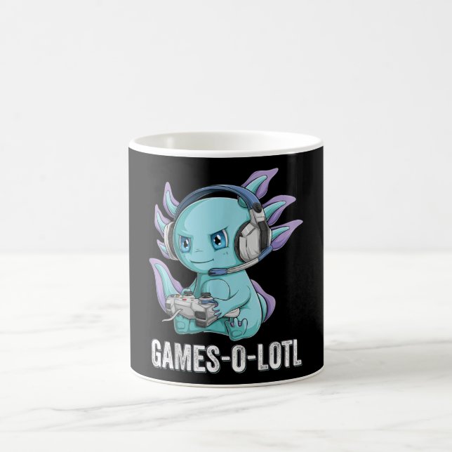 Taza De Café Gamesolotl Axolotl Video Gamer Kawaii Anime chicos (Centro)