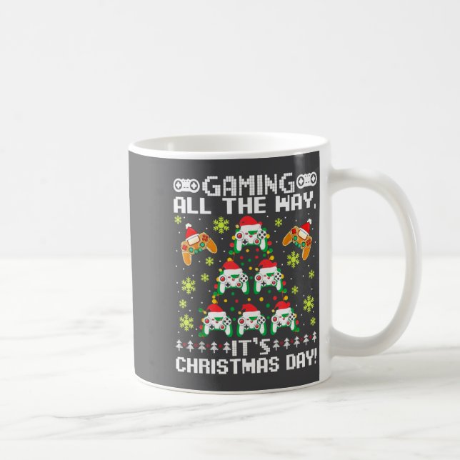 Taza De Café Gaming All The Way Its Christmas Day Video Gamer C (Derecha)