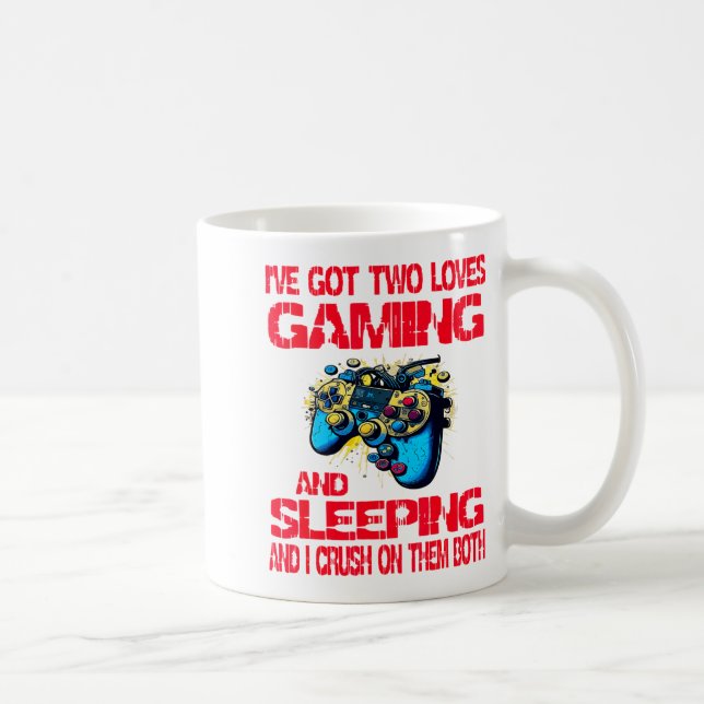 Taza De Café Gaming And Sleeng Gamer Valentines Day Boys Kids  (Derecha)