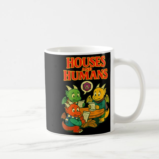 Taza De Café Gaming Houses And Humans Funny Rpg Gamer Men Boys  (Derecha)
