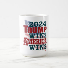 Taza De Café Gana Trump 2024 - Estados Unidos gana
