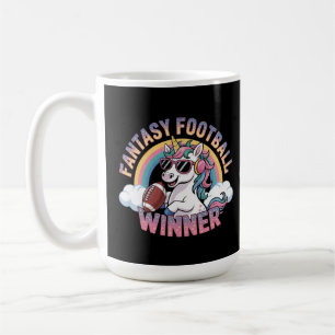 Taza De Café Ganador de Fútbol Fantasía Unicornio Divertido Est