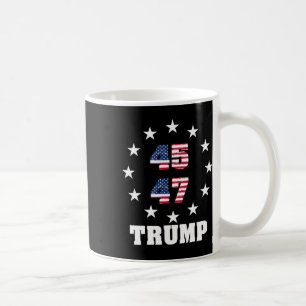 Taza De Café Ganador de Trump 45 47 Bandera Estadounidense 2024