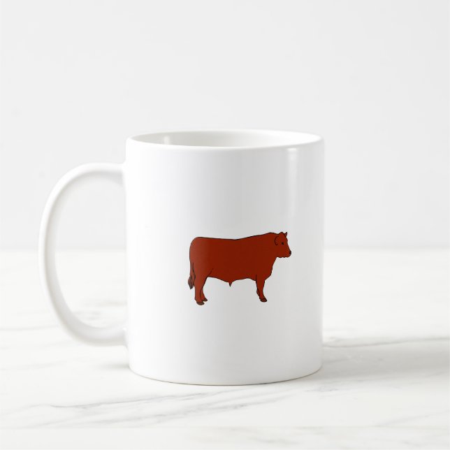 Taza De Café Ganados vacunos - Angus rojo Bull (Izquierda)