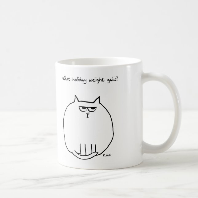 Taza De Café Ganancia de peso de vacaciones - El gato enojado e (Derecha)
