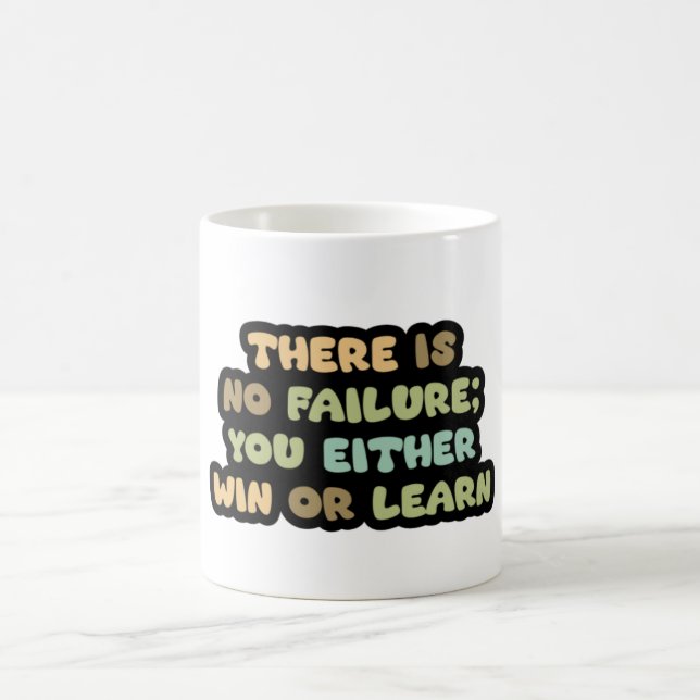 Taza De Café Ganar o Aprender. Sin error en T-S motivacional (Centro)