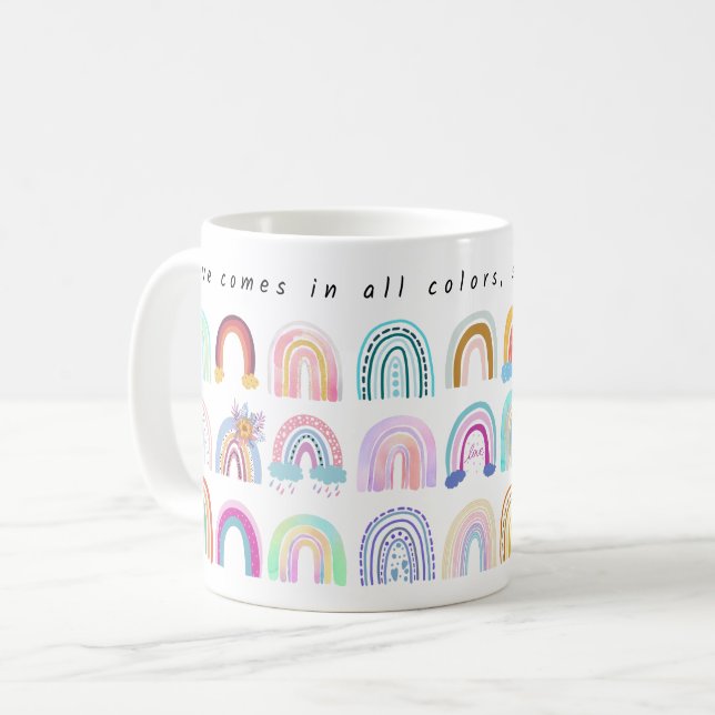 Taza De Café Ganas de amor - Arcoiris (Anverso izquierdo)