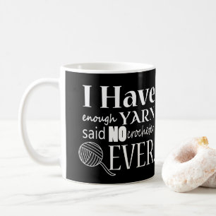 Taza De Café Ganchillo • No bastante hilado hace tipografía
