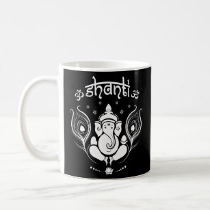 Taza De Café Ganesh Hindu Elephant God Shanti Peace Yoga
