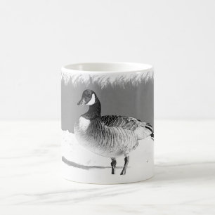 Taza De Café Ganso canadiense en la nieve