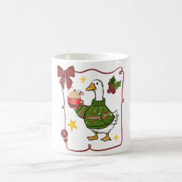 Taza De Café Ganso de Navidad Acogedor Diseño de Festejo