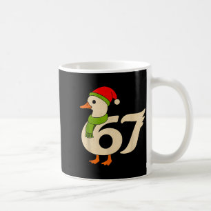Taza De Café Ganso divertido de Navidad 67 6 7 Meme Pato Sombre