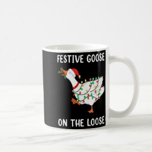 Taza De Café Ganso Festivo Divertido Antiguo Suelto Navidad