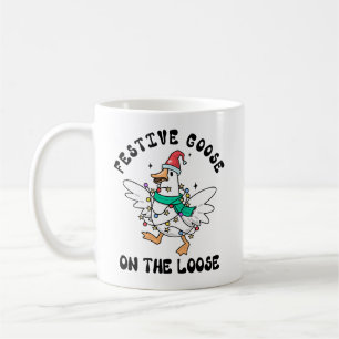 Taza De Café Ganso Festivo Suelto Navidad