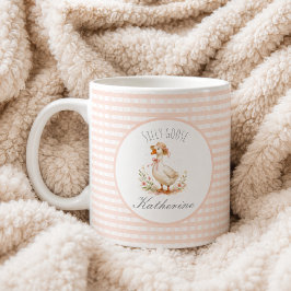 Taza De Café Ganso Tonto Elegante Rosa Chicas Nombre Personaliz