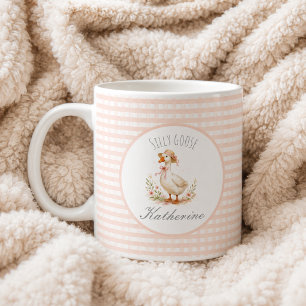 Taza De Café Ganso Tonto Elegante Rosa Chicas Nombre Personaliz