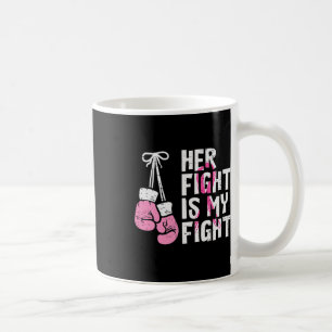 Taza De Café Gantes de boxeo de cáncer de mama Su lucha Mi muje
