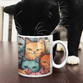 Taza De Café Garabatos coloridos Perro caprichoso