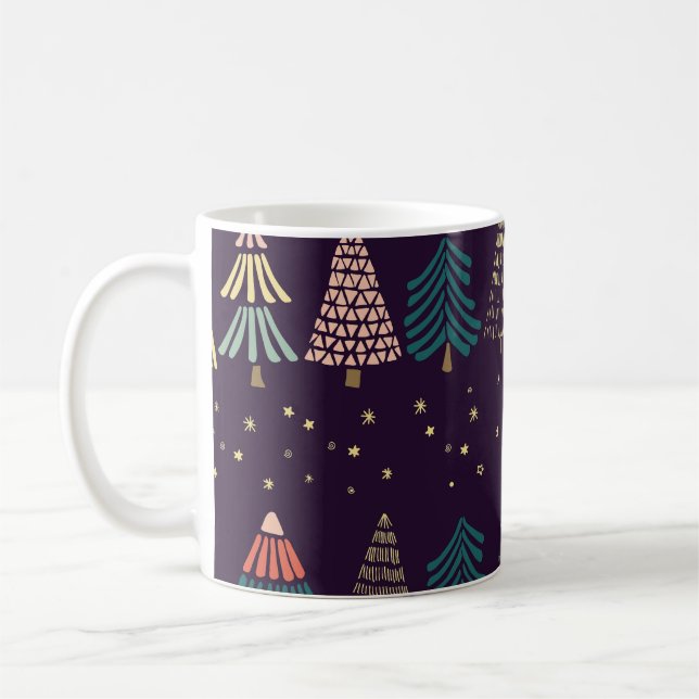 Taza De Café Garabatos, estrellas, azul oscuro. (Izquierda)